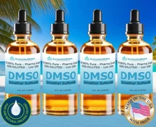 DMSO Non-diluted 99.99% Pure Dimethyl Sulfoxide Low odor Pharma Grade 4oz(4pack)