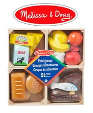 Melissa Doug Food Groups Wooden Educational Toys 21pc