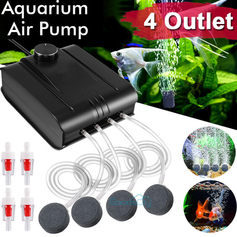 Fish Tank Air Bubble Oxygen Air Pump Stone Aerator Silent For Aquarium