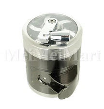 Window open Grinder 2.3" 4 Piece Tobacco Herb Spice Crusher W/ Hand Crank Mix