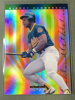 1995 Leaf Limited RICKEY HENDERSON #29 HOF Oakland A's Prism Foil Baseball Card