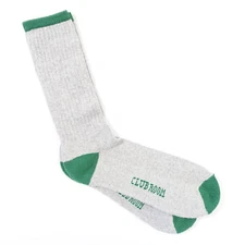 CLUB ROOM GRAY GREEN CUSHIONED FOOT BOTTOM RETRO CREW 1 PAIR SOCKS MENS NEW