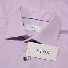 Eton NWT Dress Shirt Size 38 15 Contemporary Fit in Purple 100 Cotton