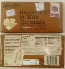 Chocolove Hazelnuts in Milk Chocolate 33%caca