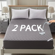 2 Pack Waterproof Mattress Protector, Queen Size Mattress Pad Noiseless with ...