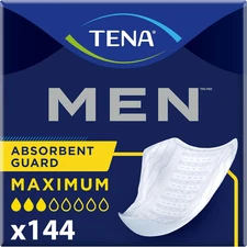 TENA Men’s Incontinence Guards Max Absorbency Pads 144 Ct Bladder Control
