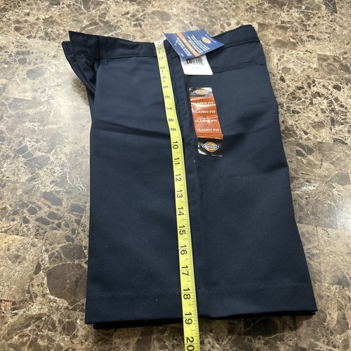 Dickies Boys Shorts Size 14 Navy Classic Fit Straight Flat Front - Picture 6 of 9