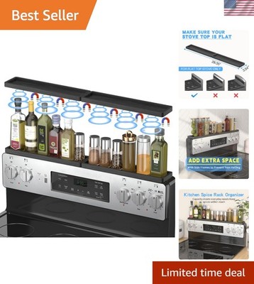 30'' Magnetic Bamboo Shelf - Heat-Resistant Rack Over Stove for Kitchen Storage