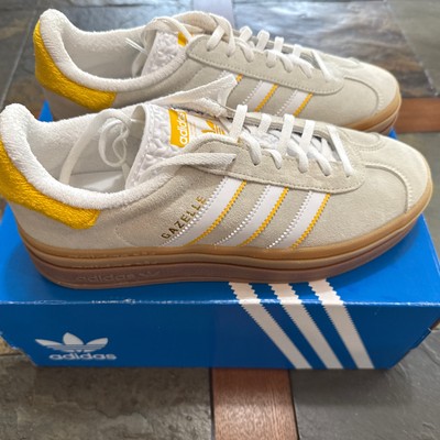 Adidas Gazelle Bold W , Women's Sneaker, IH9929 Ivory/Ftwwht/Bogold Size 10 NWB