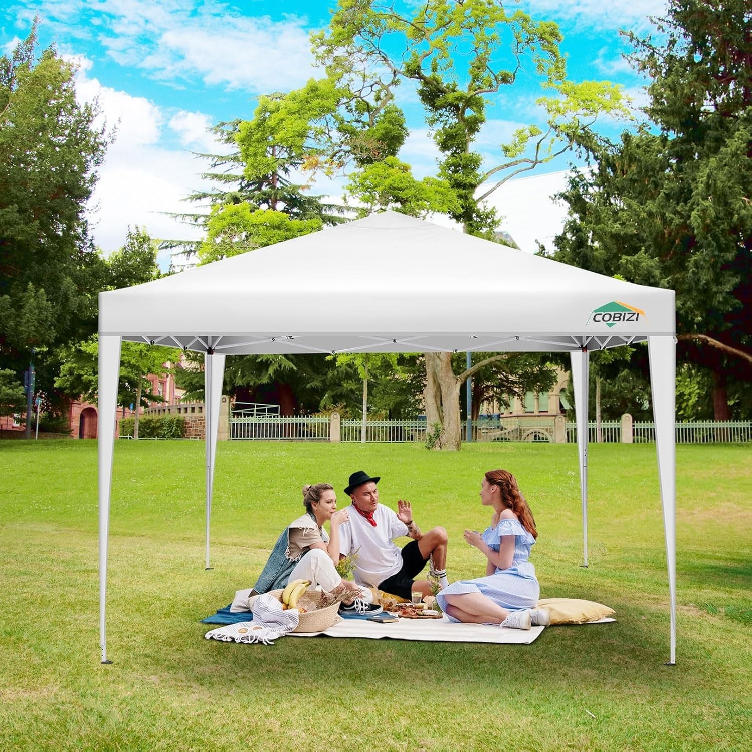 10x10ft Pop Up Canopy Tent Waterproof Instant Shelter Gazebo with 3 Sidewalls