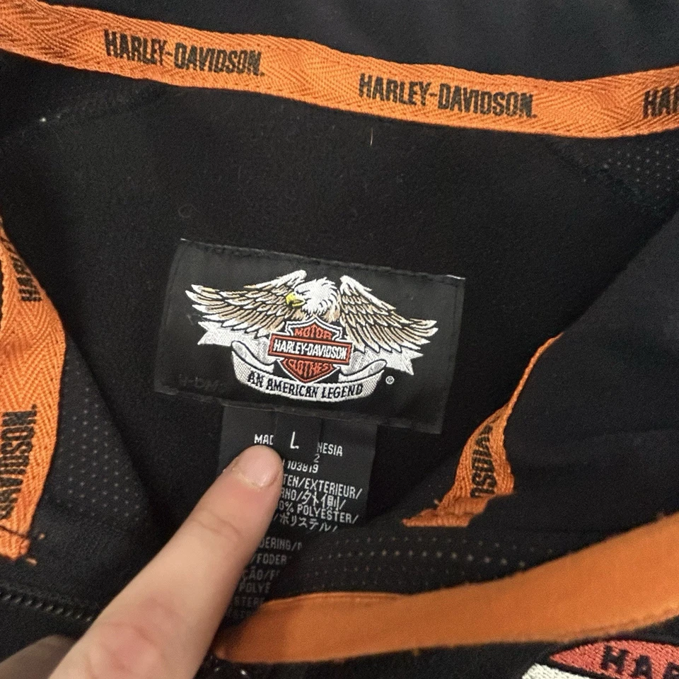 Chaqueta polar Harley Davidson vintage adulto grande cremallera completa bolsillos motociclista años 90 Foto 4 de 4