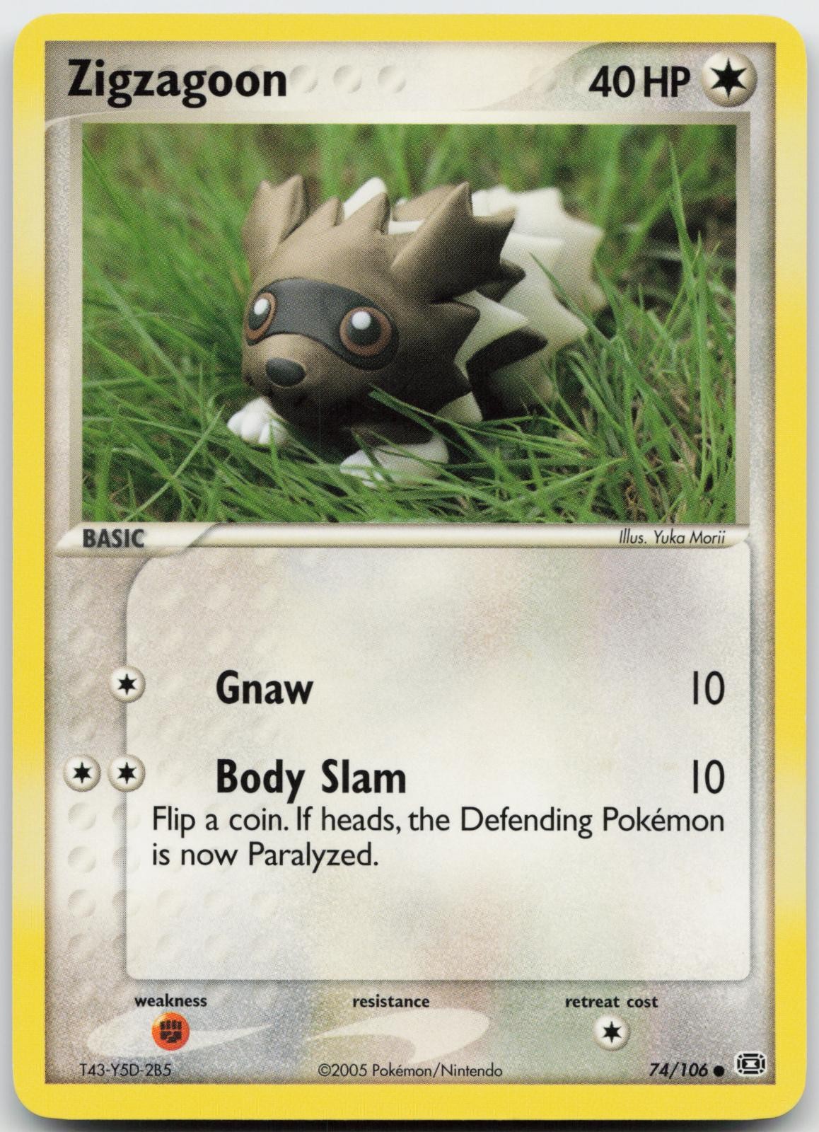 Zigzagoon 74/106 Pokemon Emerald - NM - Yuka Morii