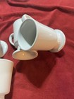 Set of 4 Plain White Chunky Ironstone Pedestal Cups.  Made in USA. — photo 3