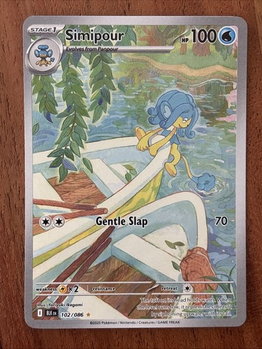 Pokemon TCG Simipour 102/086 Sv: Black Bolt Illustration Rare NM Card