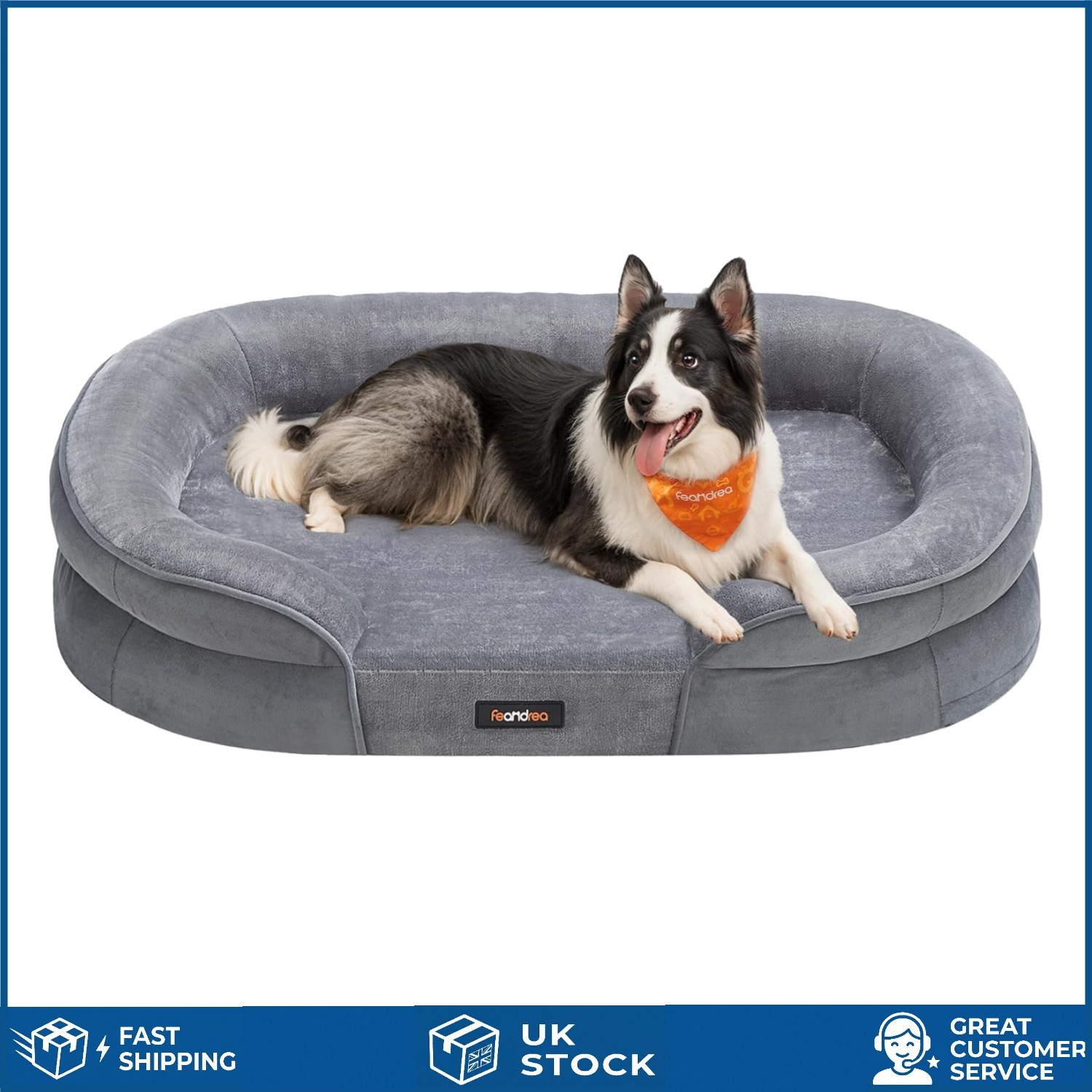 Comfy Large Orthopaedic Dog Sofa Bed Waterproof Egg Crate Foam 91 x 68 x 18cm