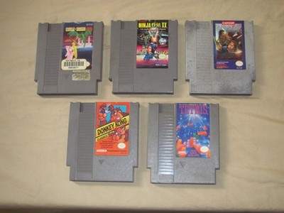 LOT OF 5 NINTENDO NES GAME CARTRIDGES UNTESTED