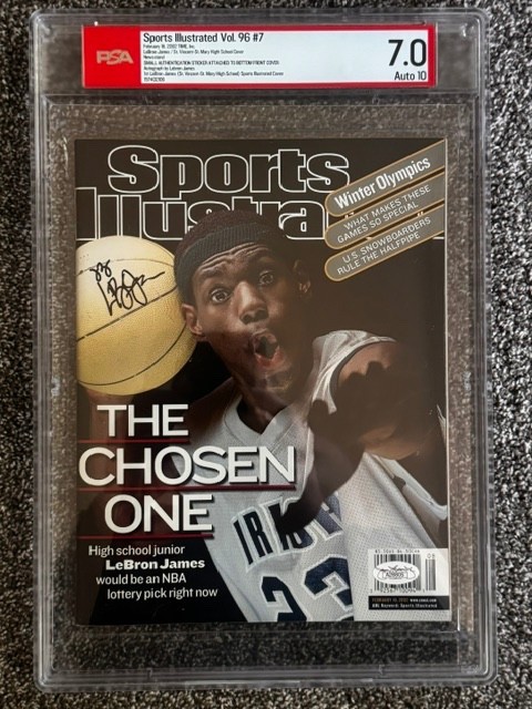 2002 LeBron James Auto Signed Sports Illustrated SI Magazine PSA DNA 7 AUTO 10