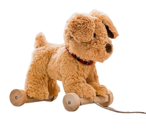 Little Bird Told Me Dexter Dog 2 in 1 Pull Along Hug Baby Soft Toy Brown Fun 6m+