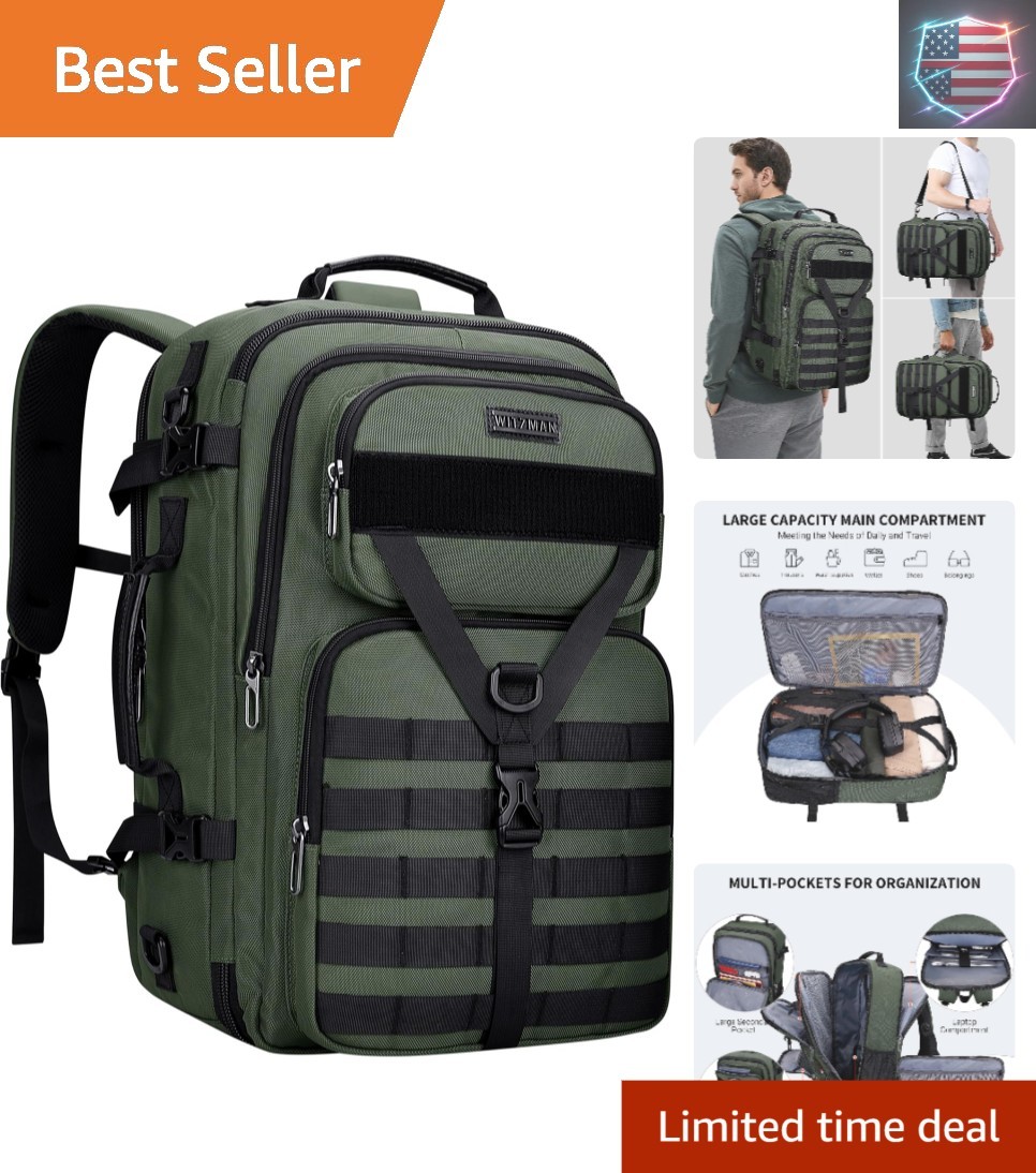 Carry On Travel Backpack for Men Large Convertible 45L Fit 1