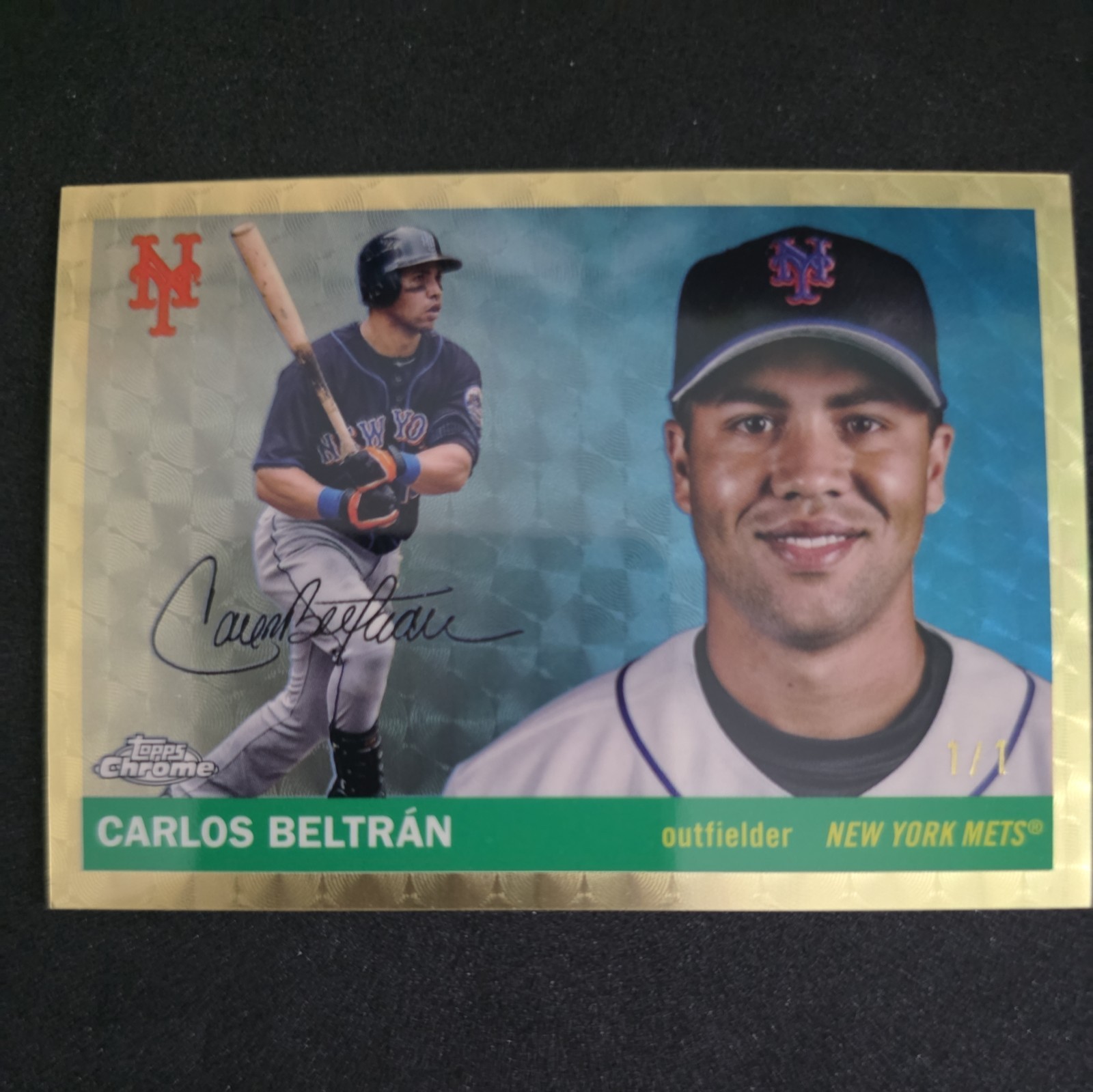 2025 Topps Chrome Platinum Carlos Beltran (1/1 ) Gold Superfractor HOF view 2
