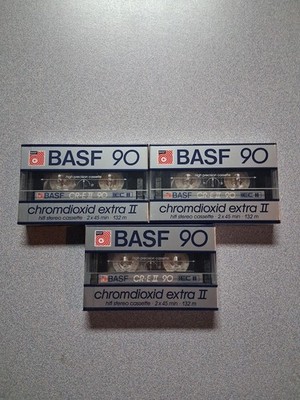 Lot of 3 Basf 90 Brand New Sealed Cassette Tapes