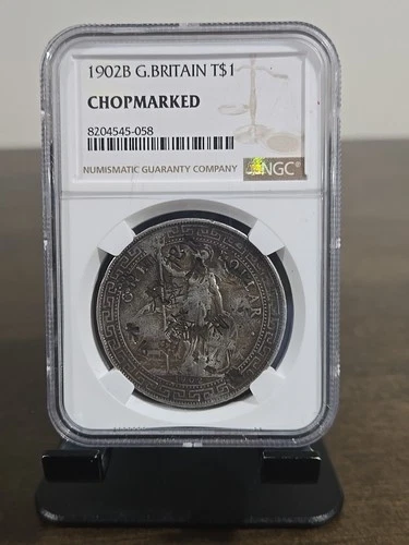 1902B G.Britain Trade Dollar W/Chop Marks- Beautiful Coin!