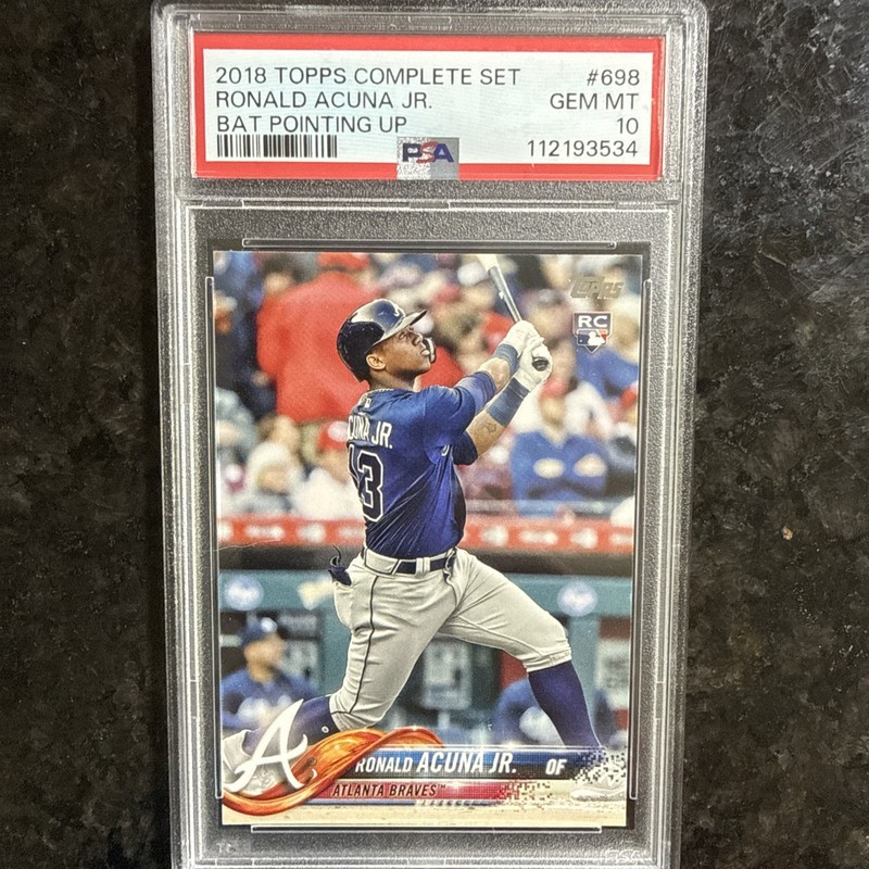 2018 Topps Complete Ronald Acuna Jr Rookie RC #698 PSA 10 GEM MINT Braves