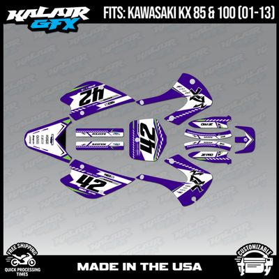 Kalair GFX Graphics Kit for Kawasaki KX85 KX100 (2001-2013
