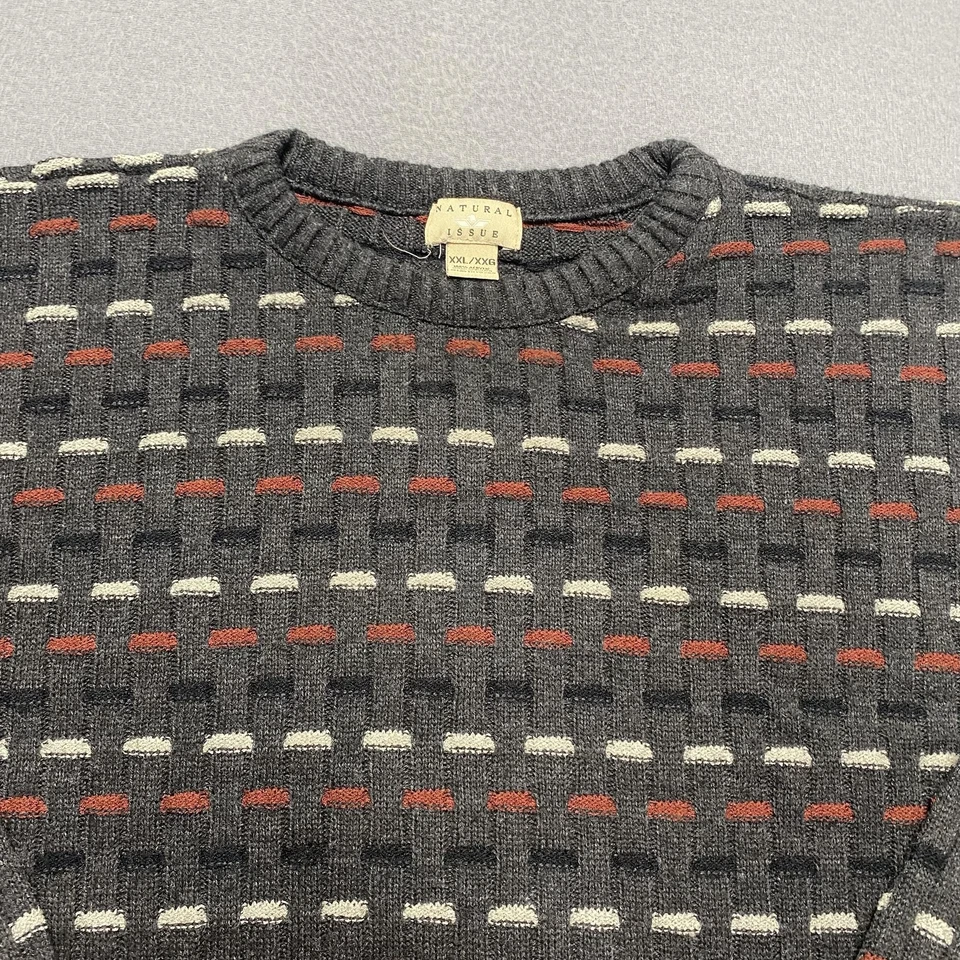 Натуральный выпуск свитер мужской 2XL с узором Crewneck пуловер акриловый теплый мягкий - Изображение 2 из 4