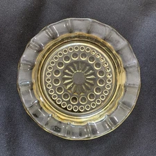 Vintage Glass Amber  Ashtray Bubble Design