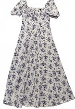 SHEIN Women's Floral Puff Sleeve Maxi Dress