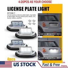 Universal Led License Plate Light Lamp White For Car Truck Suv Trailer Rv 4-20x