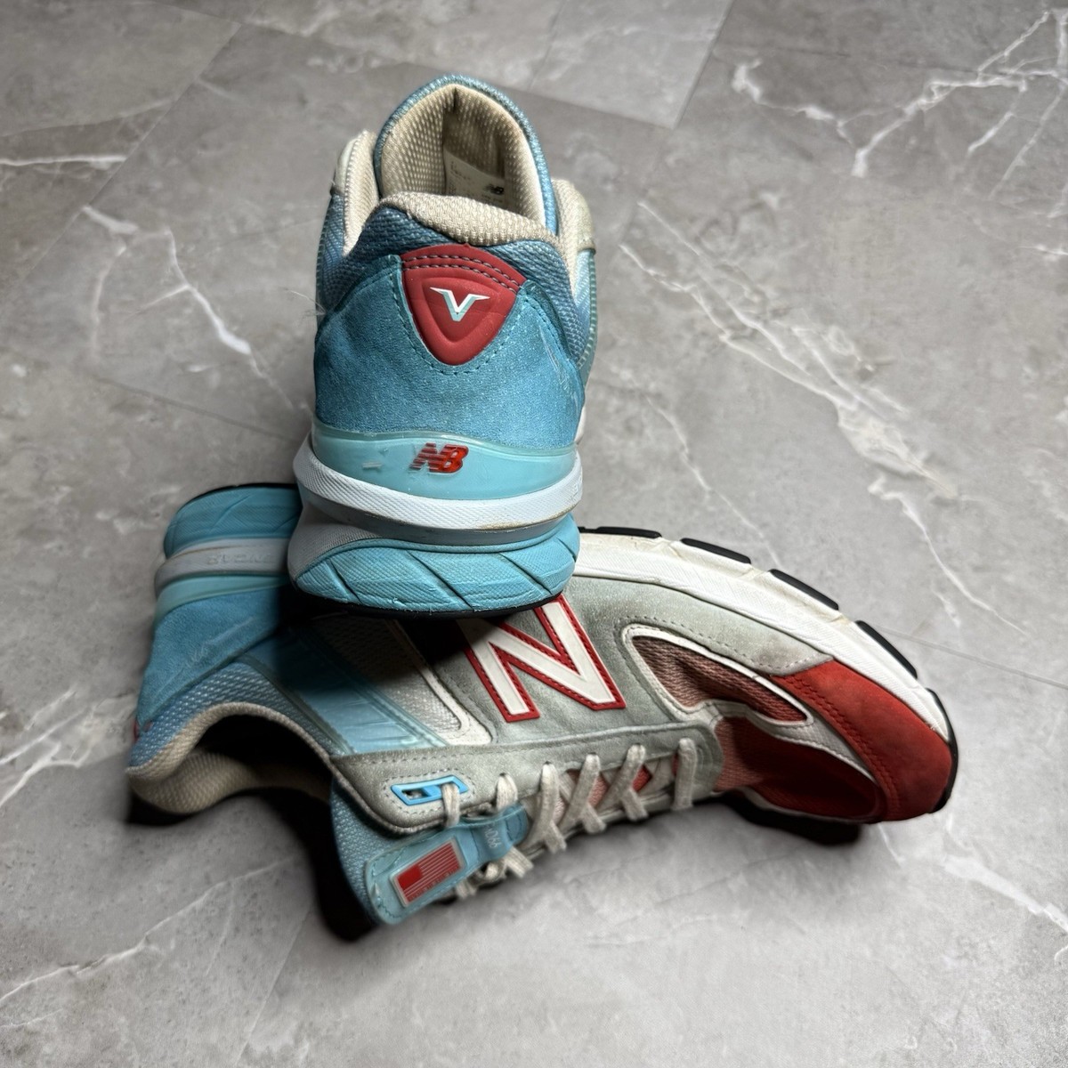 Size 12 - New Balance 990v5 Popsicle / Ice Blue M990BP5 | eBay