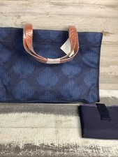 Pottery Barn Kids Navy Printed Canvas Diaper Tote