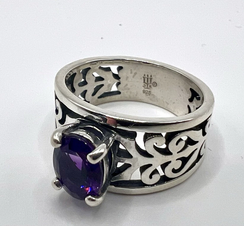James Avery Plata de Ley 925 Adoree Amatista Púrpura Talla 5 1/2 Foto 2 de 4