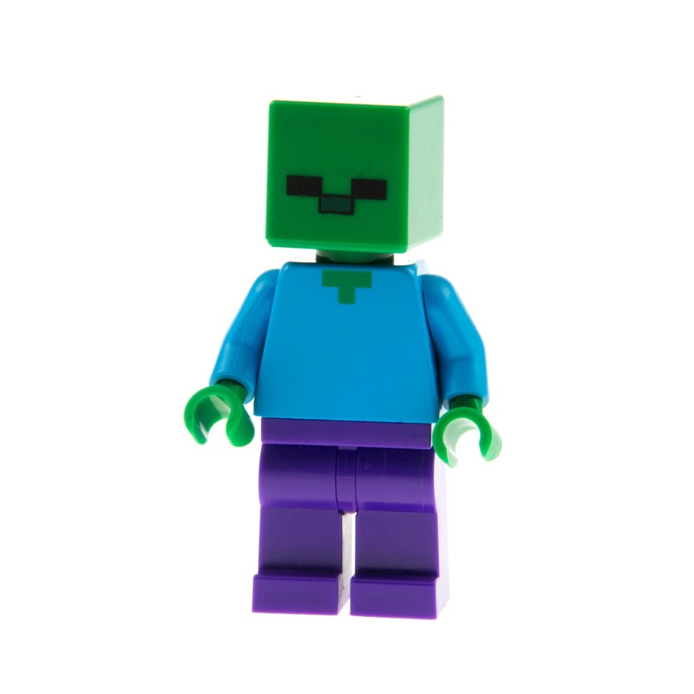 1x LEGO Minecraft Minifigure B-Ware Worn Zombie Dark Purple 21119 min010