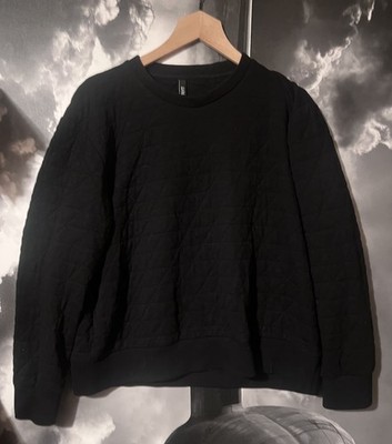 Neil Barrett Black Quilted Jersey Sweatshirt Slim Fit Shirt Black Large L $480