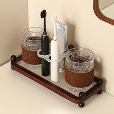 Toothbrush Holder Multi Slots Toothpaste Organizer for Hotel Kitchen Cabinet