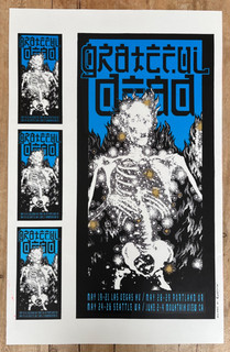 GRATEFUL DEAD 1995 SPRING TOUR PRESS SHEET ALTON KELLEY RARE BLUE VARIANT