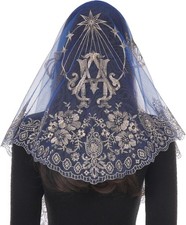 Lace Virgin Mary Mantilla Chapel Veil, Catholic Veils for Women, Marian Angels