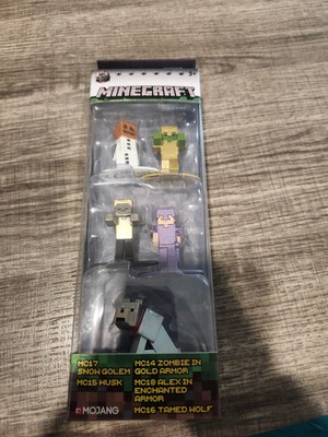 MINECRAFT Nano Metalfigs Diecast Figures Set of 5 #30126 Husky Zombie Alex Wolf