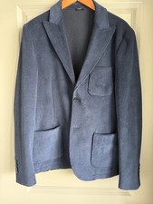 Giacca blazer cappotto sportivo uomo DANIELE ALESSANDRINI velluto a coste blu US42 EU52