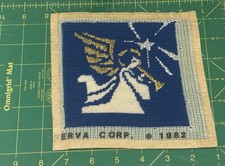 Finished Needlepoint of Christmas Angel Pageant- Vintage Unframed