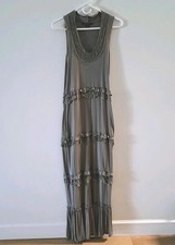 Banana Republic Gray Long Ruffle Dress Size Small 