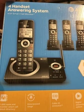 AT&T 4 Handset CL82419 Cordless Phone Answering System - Black Brand New