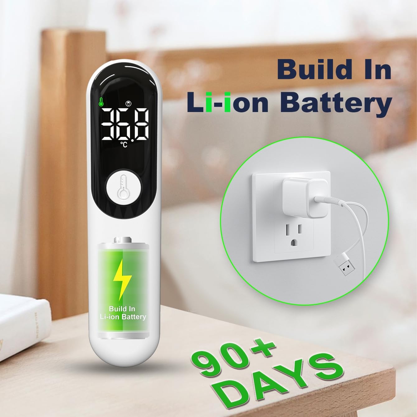 Rechargeable Non-Contact Forehead Thermometer for Adults and Kids, Medical... 