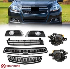Front Upper+Lower Grille Foglights Bezels Combo 7pcs For 2013 Chevrolet Malibu