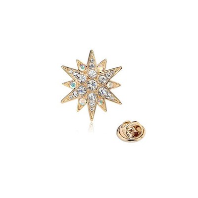 Delicate Full Crystal Star of David Brooch Pin Rhinestone Star Bouquet Broo - 01
