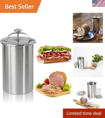 Compact 1.5L Stainless Steel Deli Meat Maker - Healthy Cooking with Thermometer
