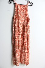 George Womens Abstract Print Tiered Racer Maxi Dress - Orange - Size 16 (L17)